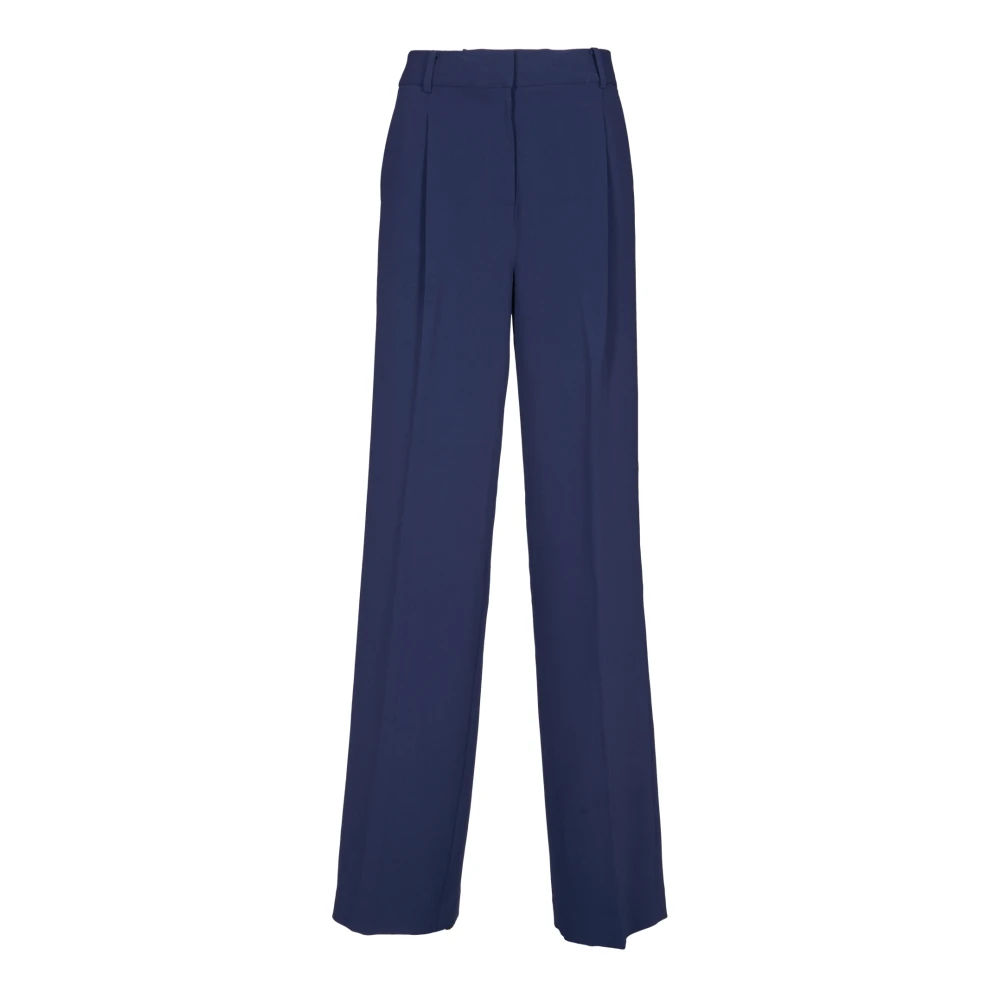 Michael Kors Blauwe Geplooide Broek Hoge Taille Blue Dames