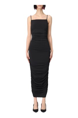 robe-midi-sans-manches-noire-avec-ceinture