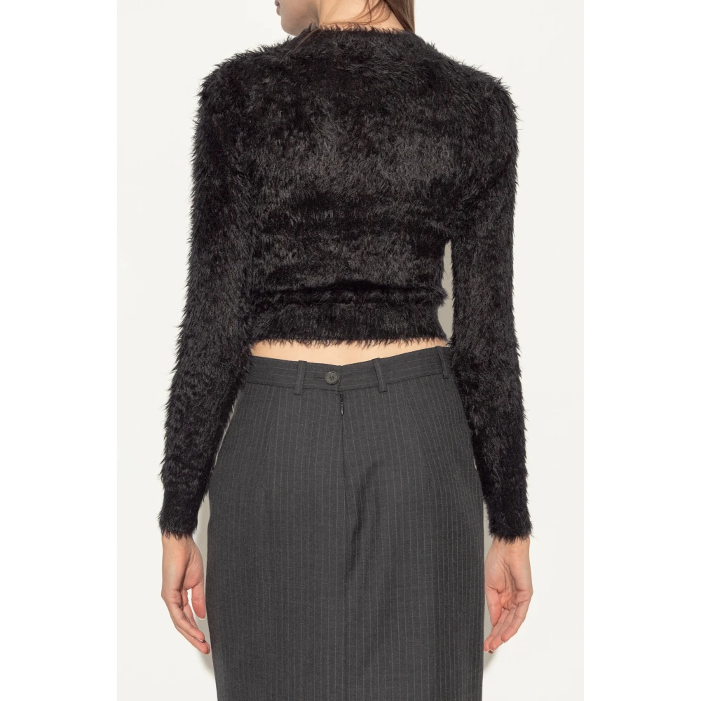 Balenciaga Trui met decoratieve rand Black Dames