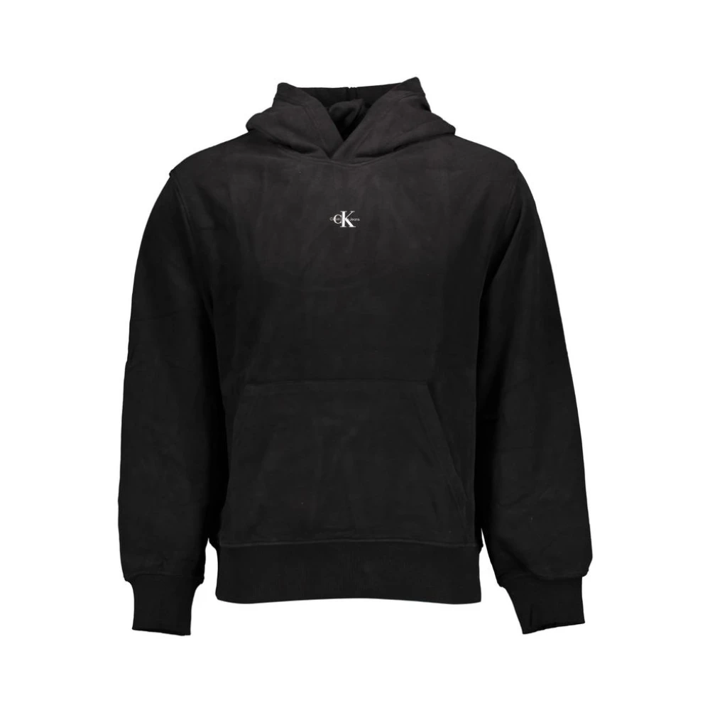 Calvin Klein , Hoodies, Male, Black, 2XL, Brushed Cotton Hoodie