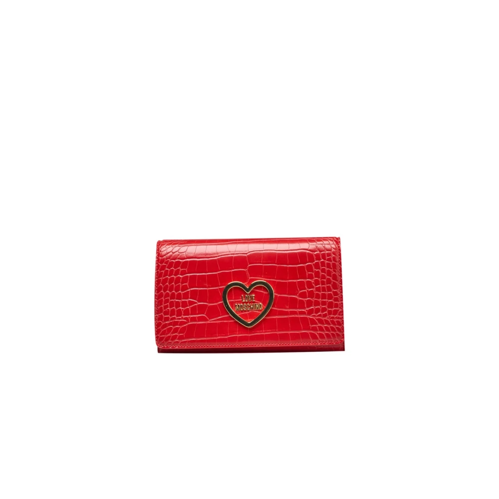 Love Moschino Crossbody Chain Tas met Logo Voorkant Red Dames