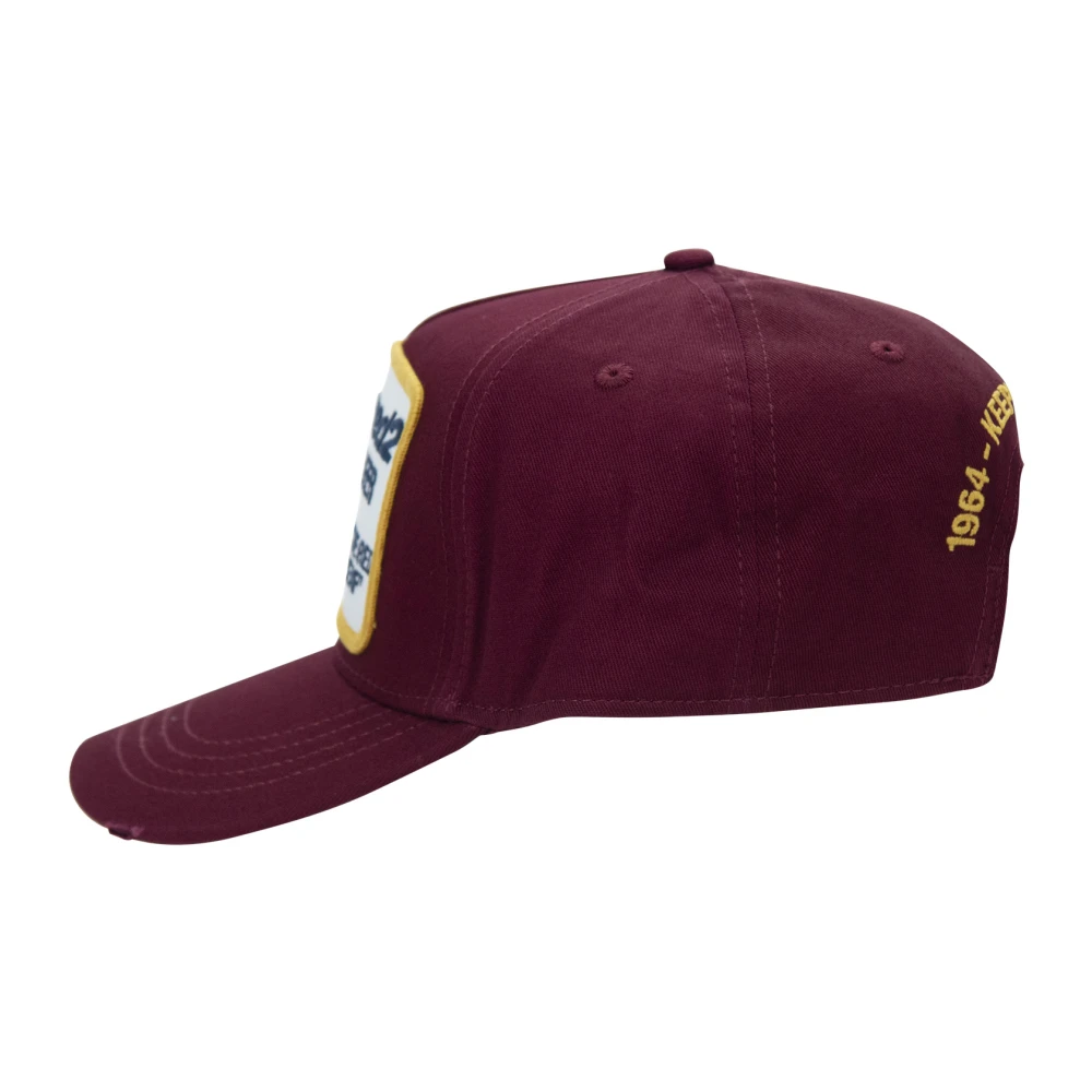 Dsquared2 Geborduurde baseballpet met gesp Red Unisex