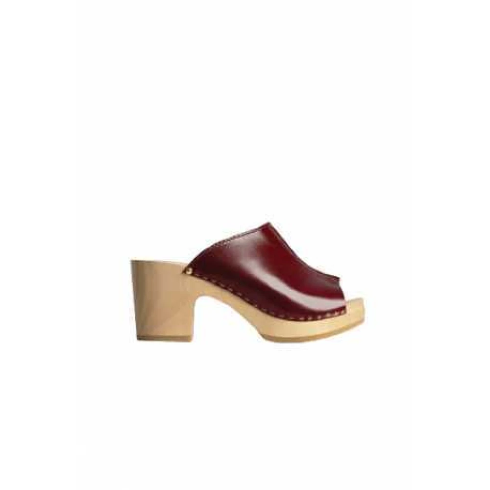Youyou Women's Red Heeled Mules, 4 Uk, Ydol Clog
