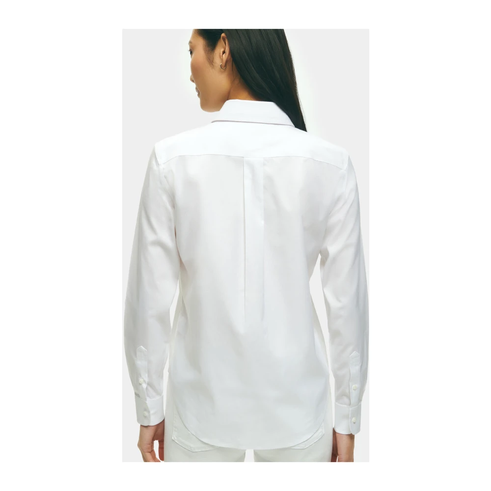 Brooks Brothers Classic Fit Non-Iron Supima Stretch Pinpoint Oxford Hemd White Dames