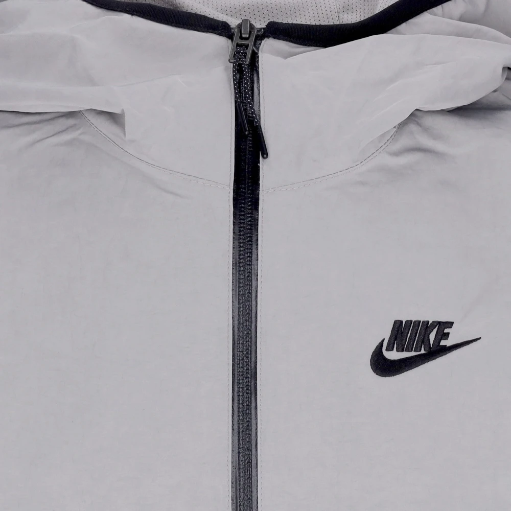 Nike Tech Geweven Windbreaker Hoodie Jas Gray Heren