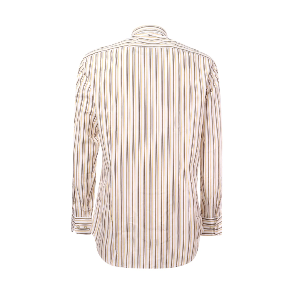 ETRO Beige Gestreept Overhemd met Knoopsluiting Beige Heren