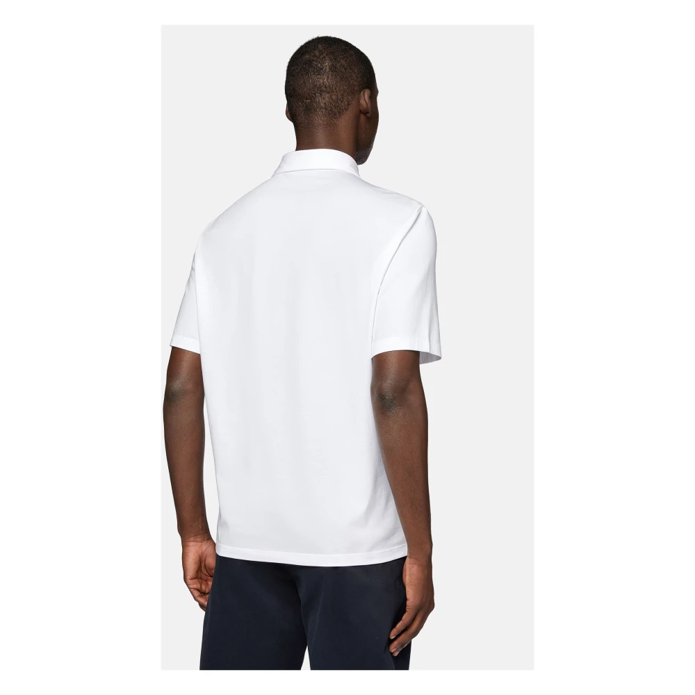 Boggi Milano Poloshirt van stretch Supima katoen White Heren