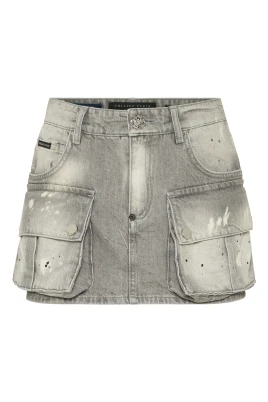 Denim Cargo Mini Kjol