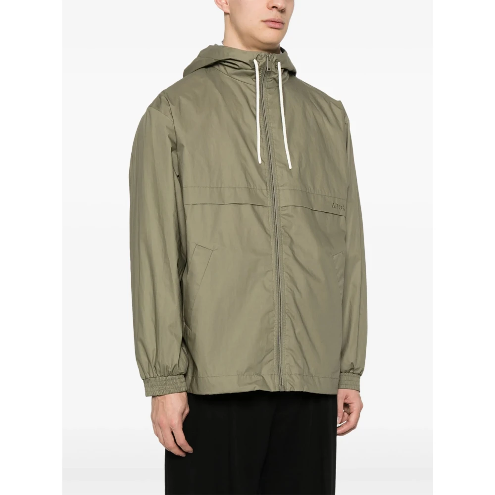 A.p.c. Katoenen Hoodie Jas Green Heren