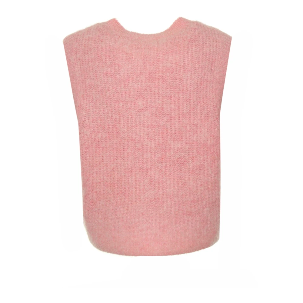 American vintage Mouwloze Vest met knoopsluiting Pink Dames