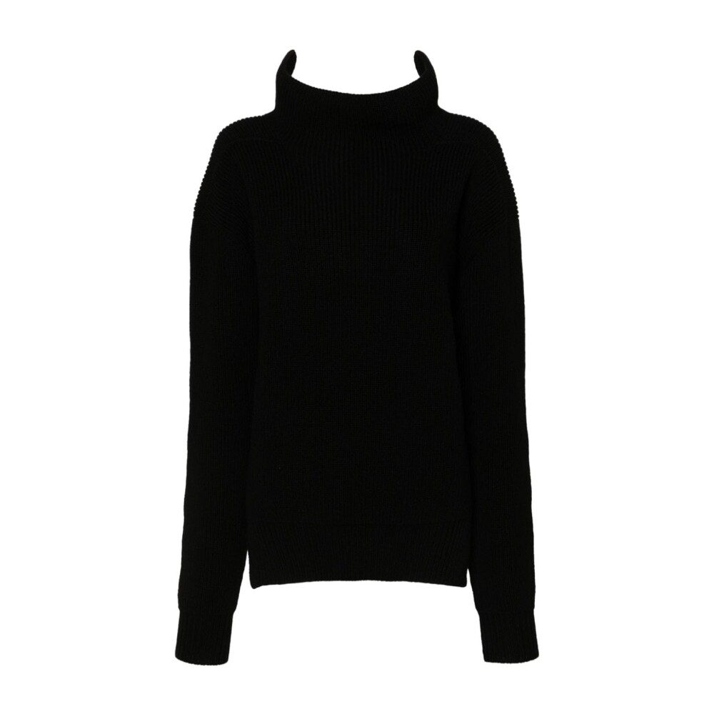 Black Chunky Knit High Neck Sweater Rick Owens Turtlenecks Miinto