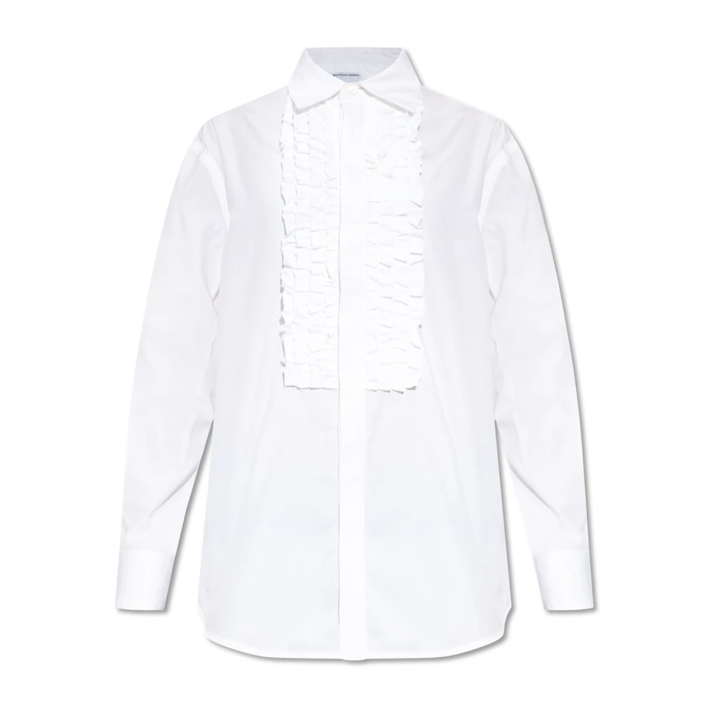 Bottega Veneta Gerimpeld Shirt White Dames