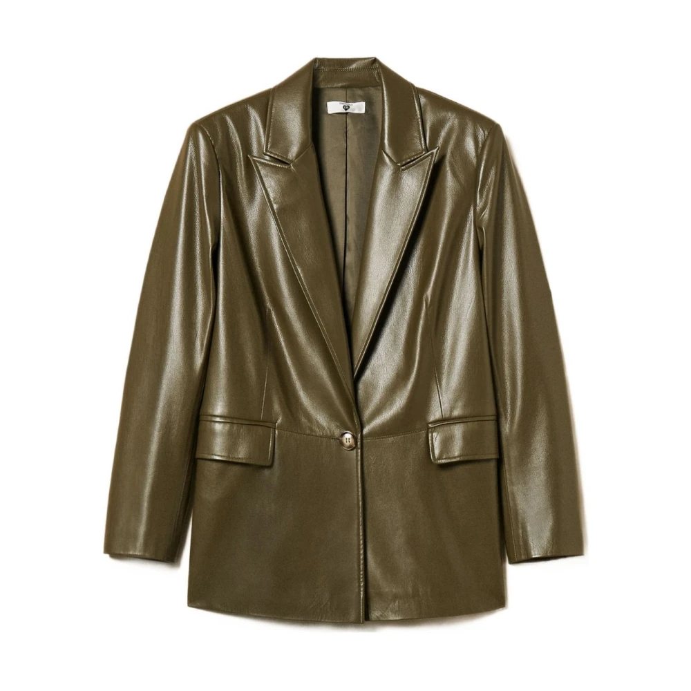 Twinset Green Blazers, Female, S, Stylish Jackets For You