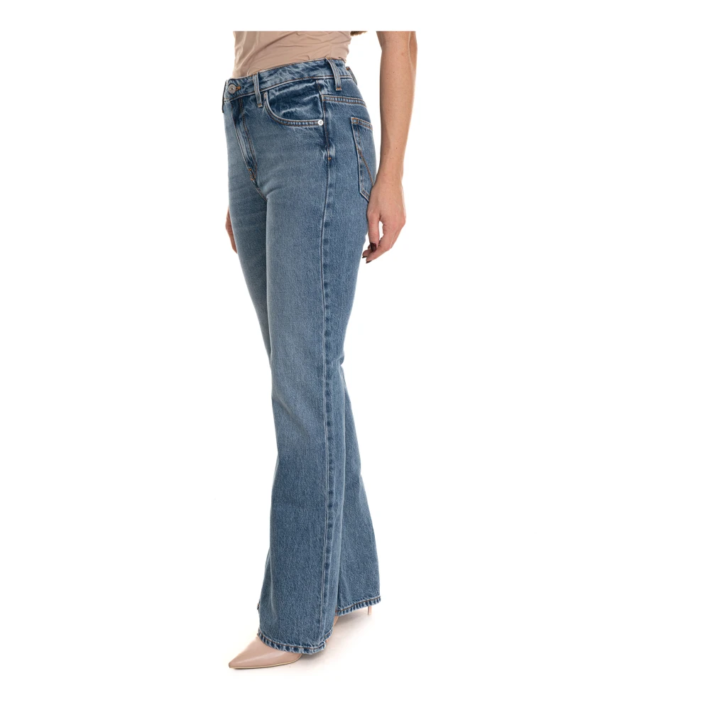 Roy Roger's Hoge taille uitlopende spijkerbroek Blue Dames