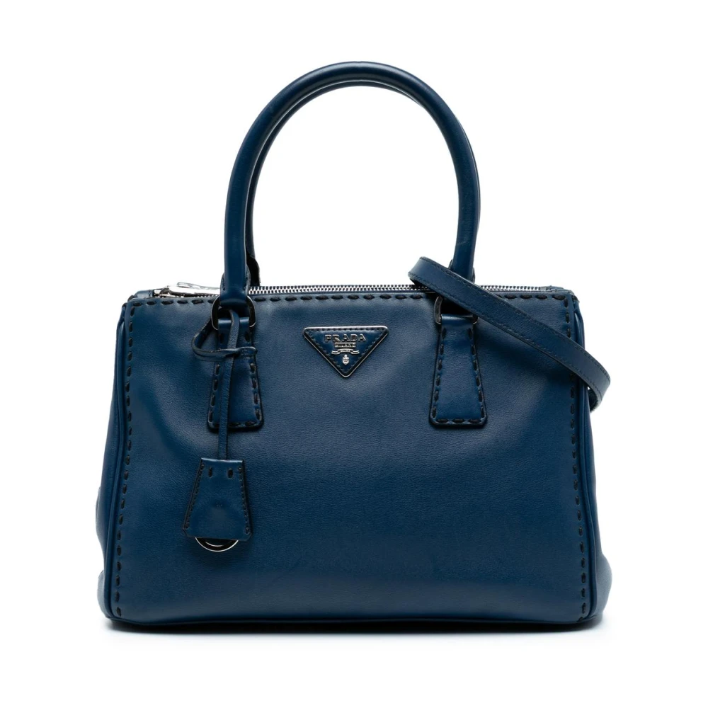 Prada Vintage Women's Blue Pre-Owned Leather Handbag