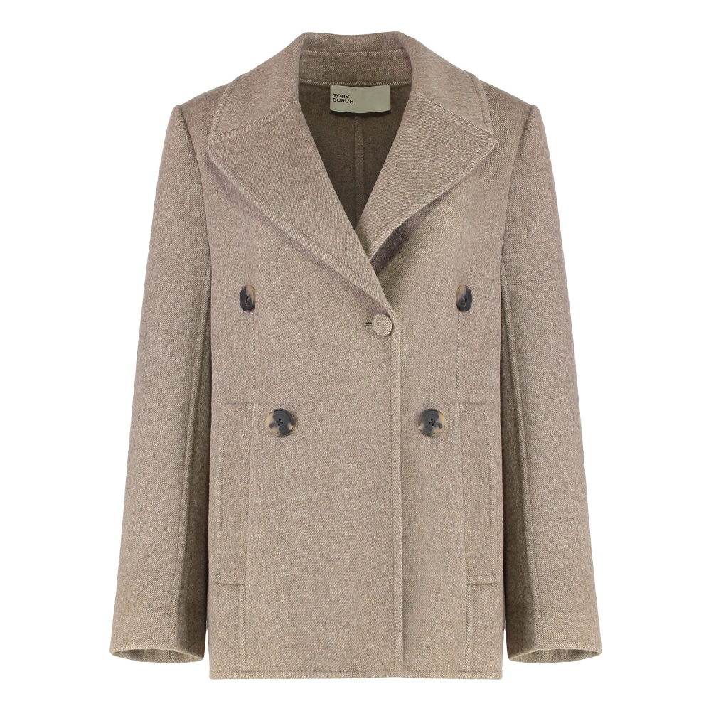 Tory Burch Women's Beige Blazers, S, Wide Twill Jacket