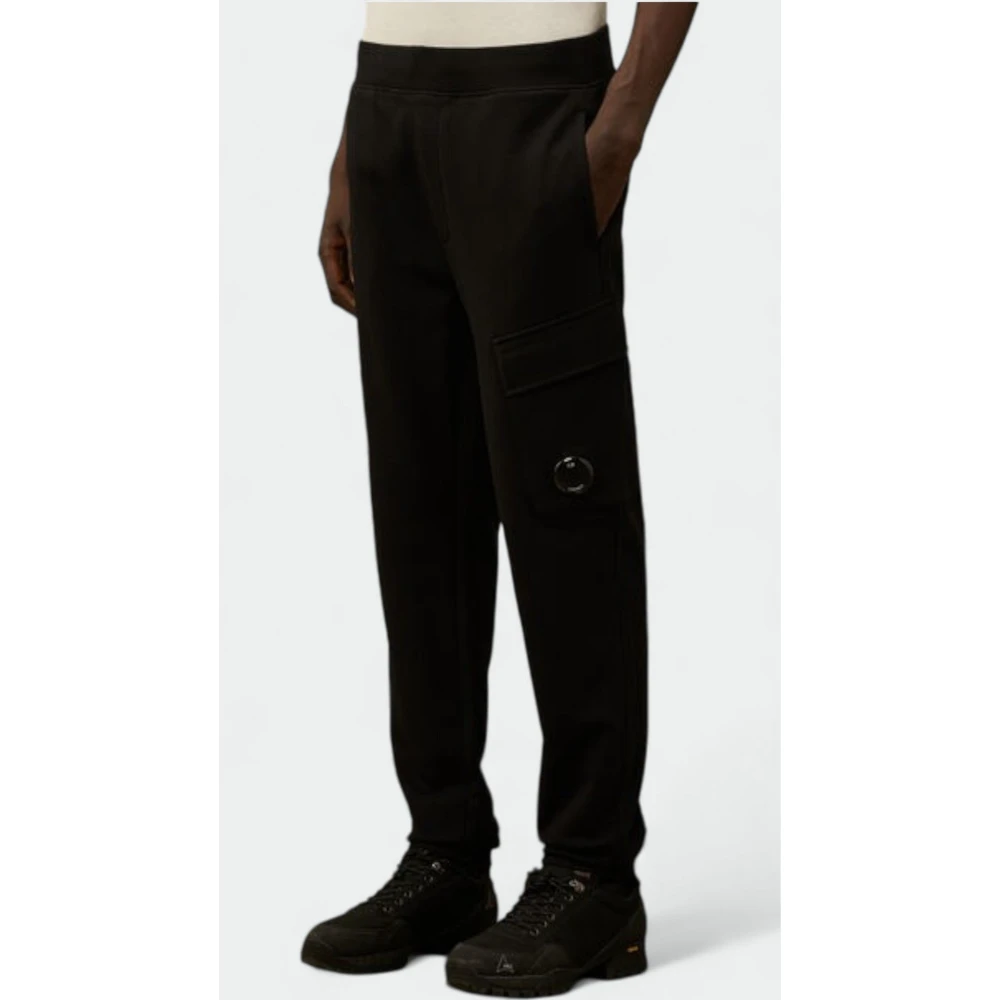 C.P. Company Verhoogde Fleece Cargo Sweatpants Black Heren