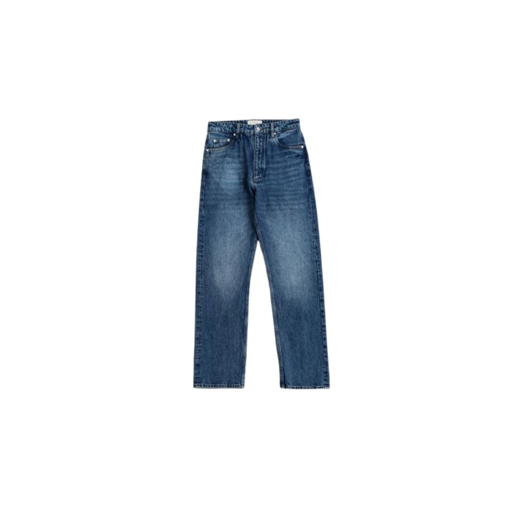 Studio Nicholson Blauwe Riso jeans recht model 5 zakken Blue Heren