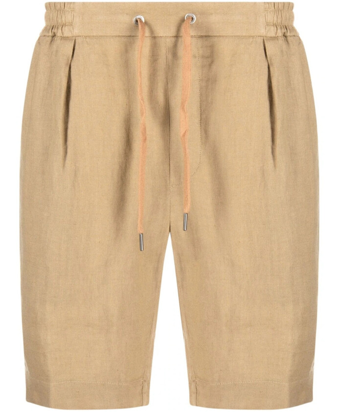 beige-casual-flat-front-shorts