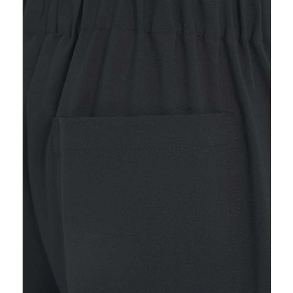 Semicouture Zwarte Bermuda Shorts Wolmix Black Dames