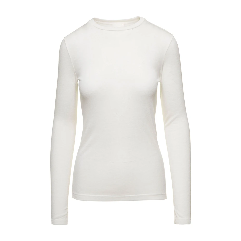 Closed Witte Crew Neck Longsleeve T-shirts en Polos White Dames