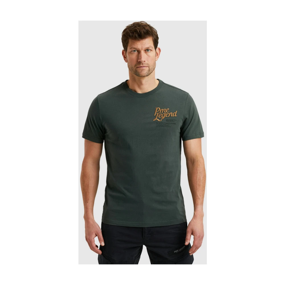 PME Legend Korte Mouw R-hals Jersey T-shirt Green Heren