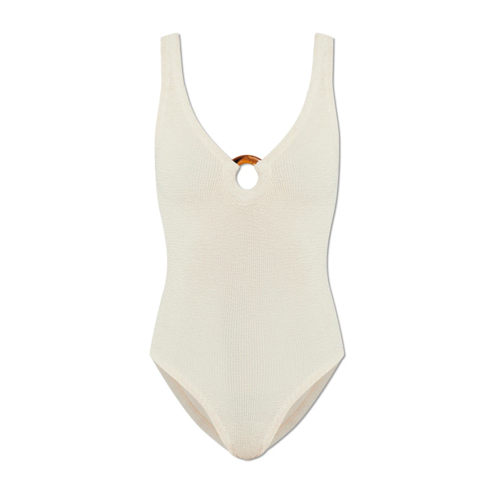 Hunza G Women's Beige Celine One-Piece Swimsuit - Swimsuits - One Size - Swimwear