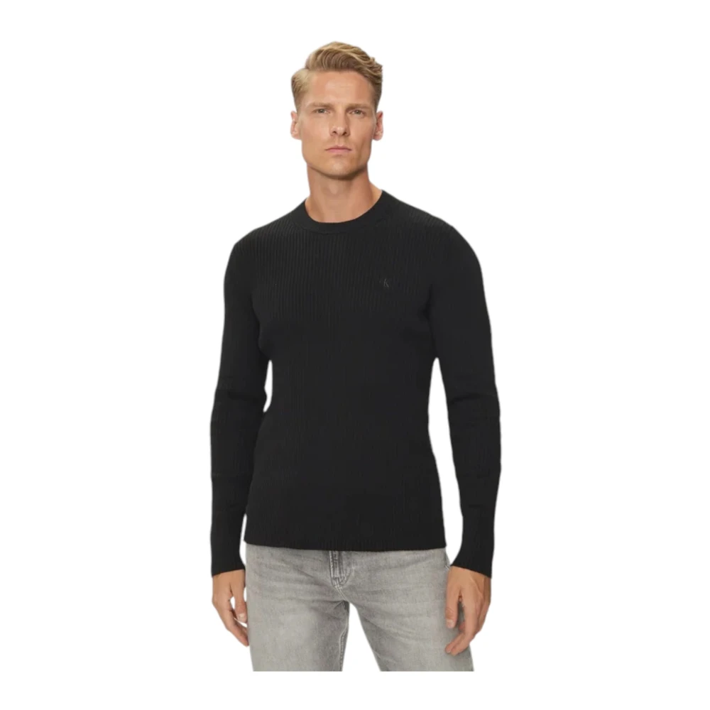 Calvin Klein Jeans Trui met ronde hals Black Heren