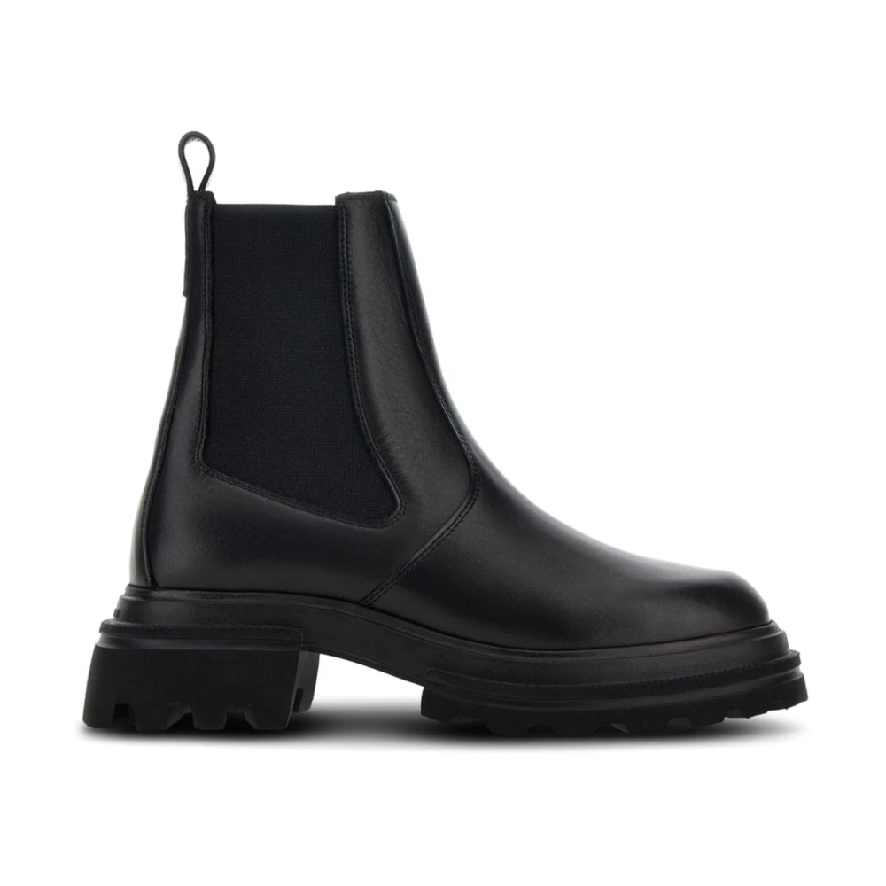 Hogan Women's Black Chelsea Boots, 3 Uk, Leather Ankle Boots