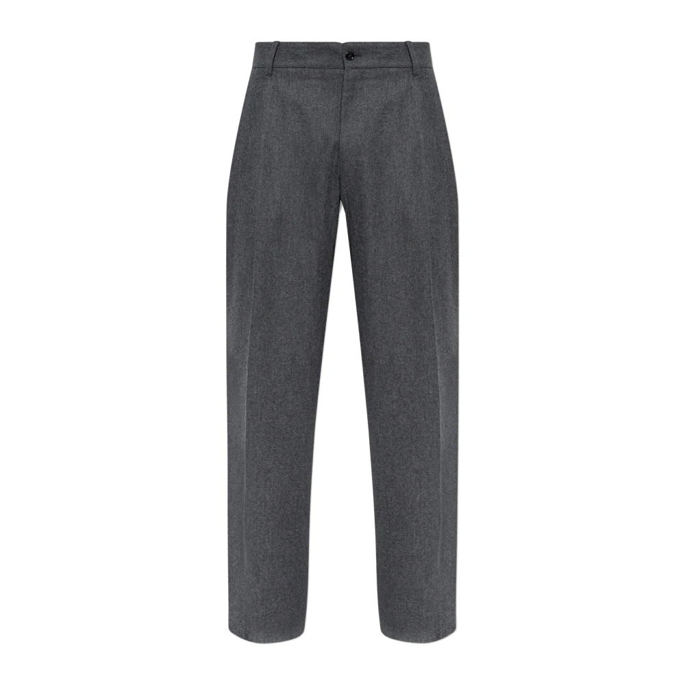 Dolce & Gabbana Wool Pleated Trousers - Male - Suit Trousers - Gray - L - Trousers