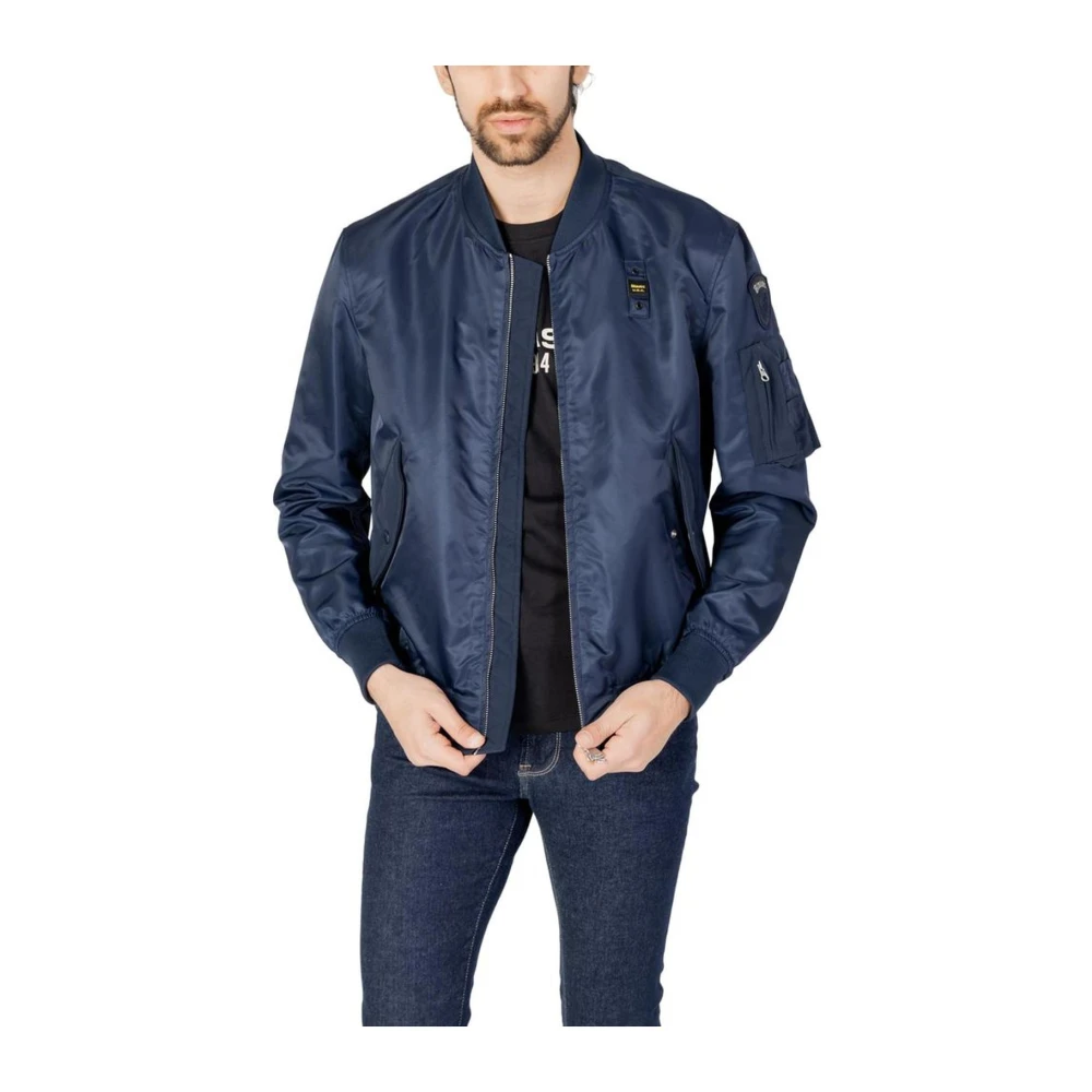 Blauer Blauwe Polyamide Jas met Polyester Voering Blue Heren