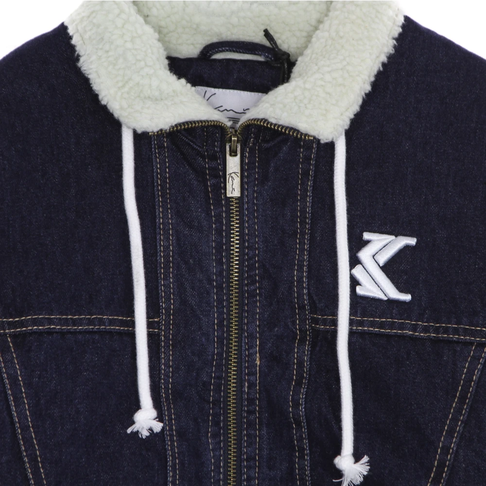 Karl Kani Donkerblauwe Denimjack met Sherpa Voering Blue Heren