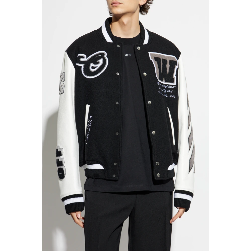 Off White Jas met logo Black Heren