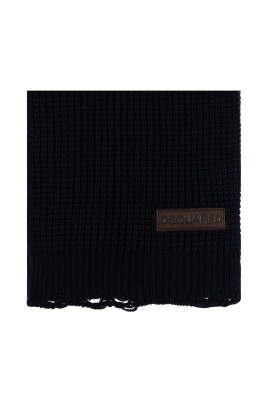 wool-logo-patch-knit-scarf
