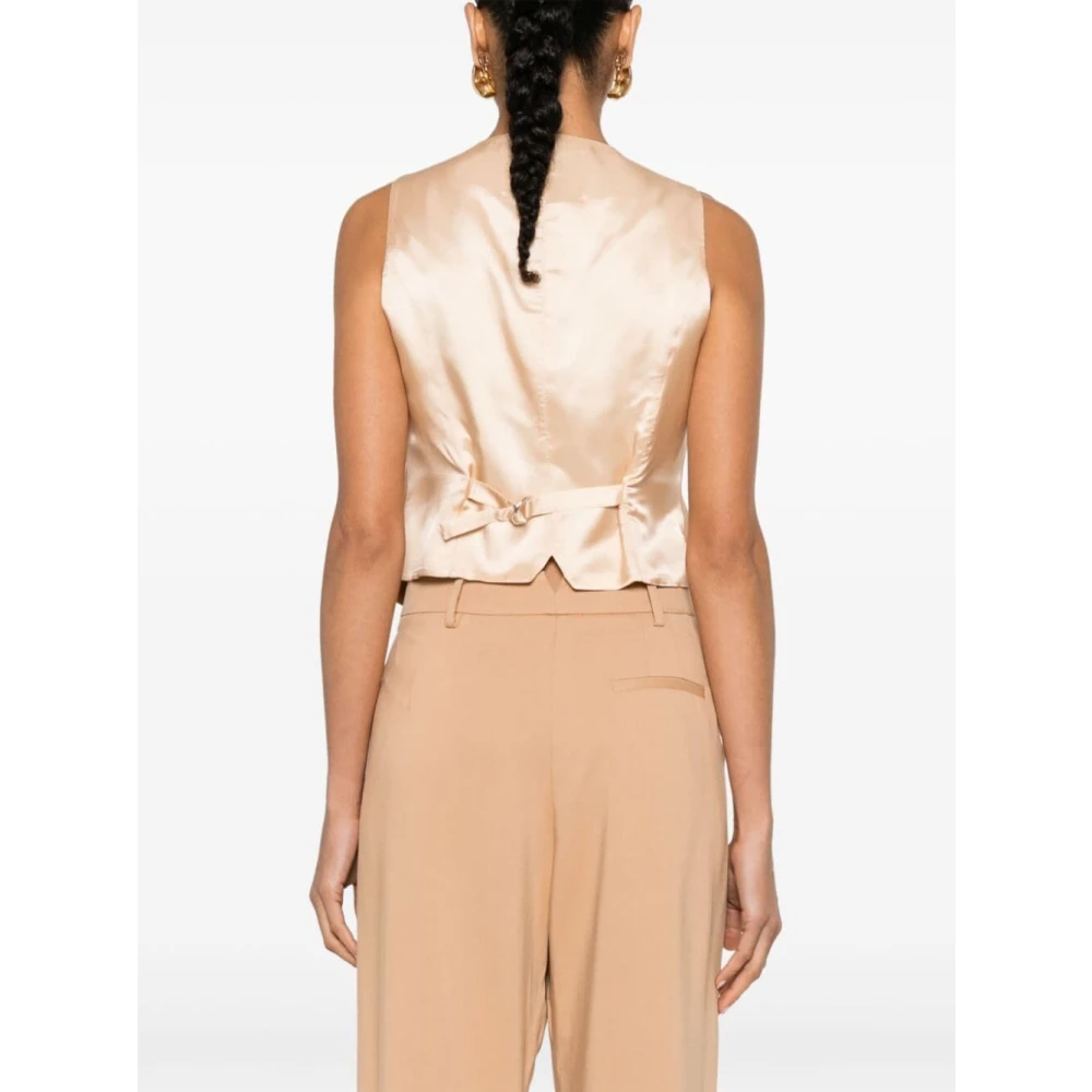 Forte Cachemire Twill Waistcoat Beige Dames