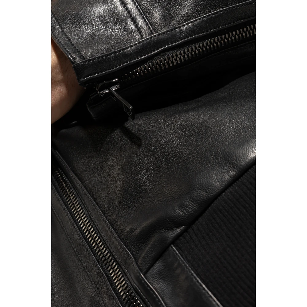 Balmain Leren jas Black Heren