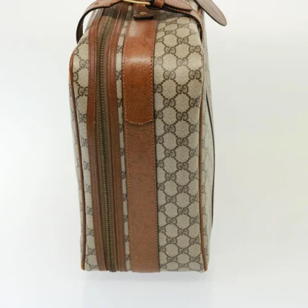 Gucci Vintage Pre-owned Leather travel-bags Beige Dames