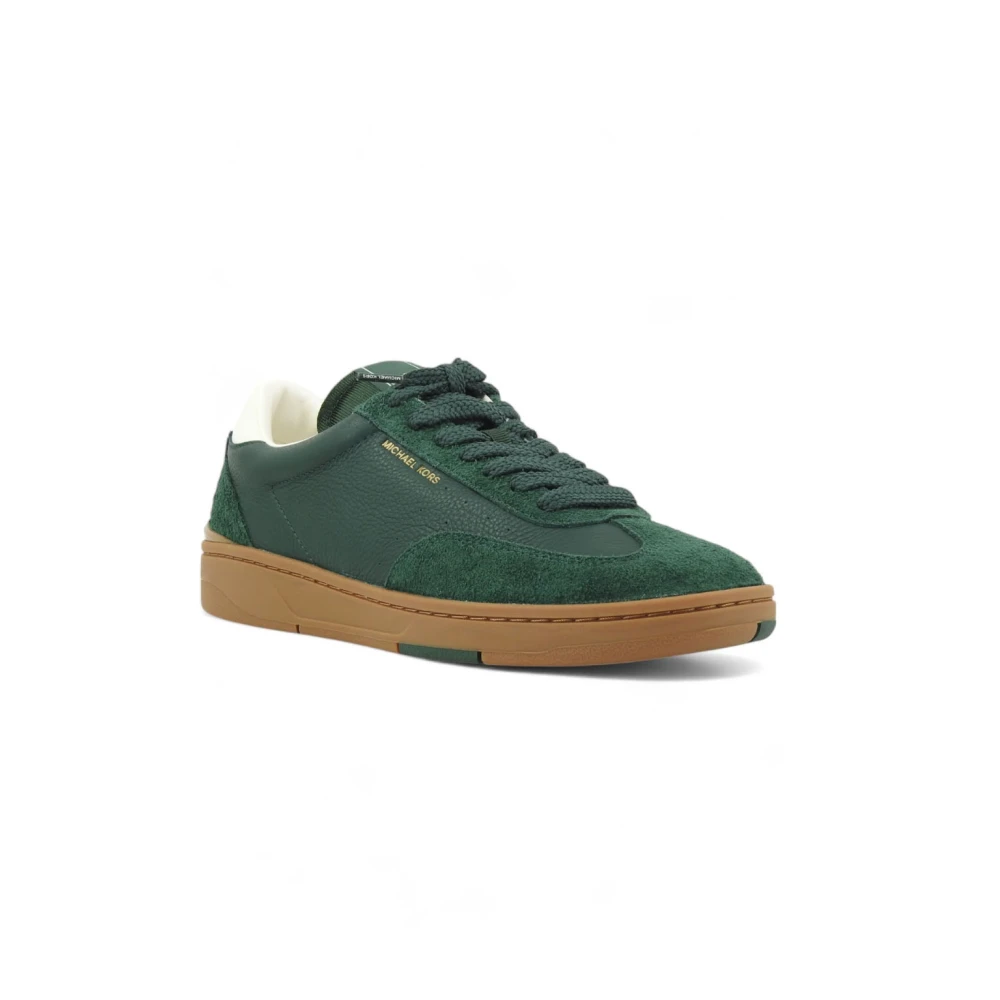 Michael Kors Vetersluiting Leren en Suède Sneakers Heren Schoenen Groen