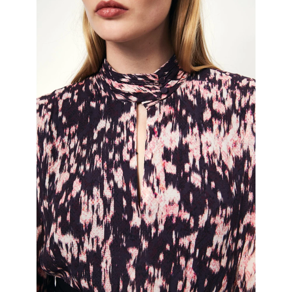 Dante 6 Bedrukte Jurk in Crinkle Optic Ecovero Viscose Chiffon () Pink Dames
