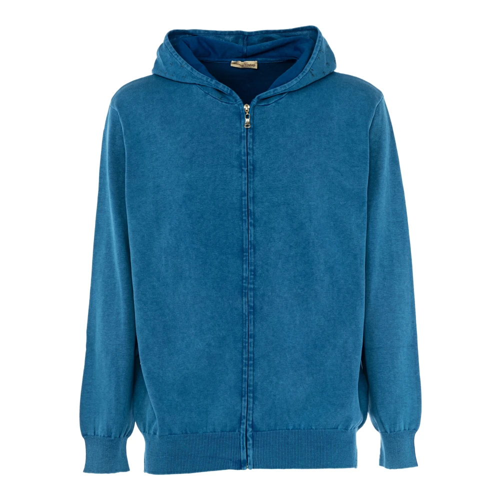 Cashmere Company Heren hoodie met ontwerpen Blue Heren