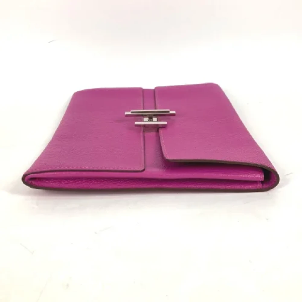 Hermès Vintage Pre-owned Leather clutches Purple Dames