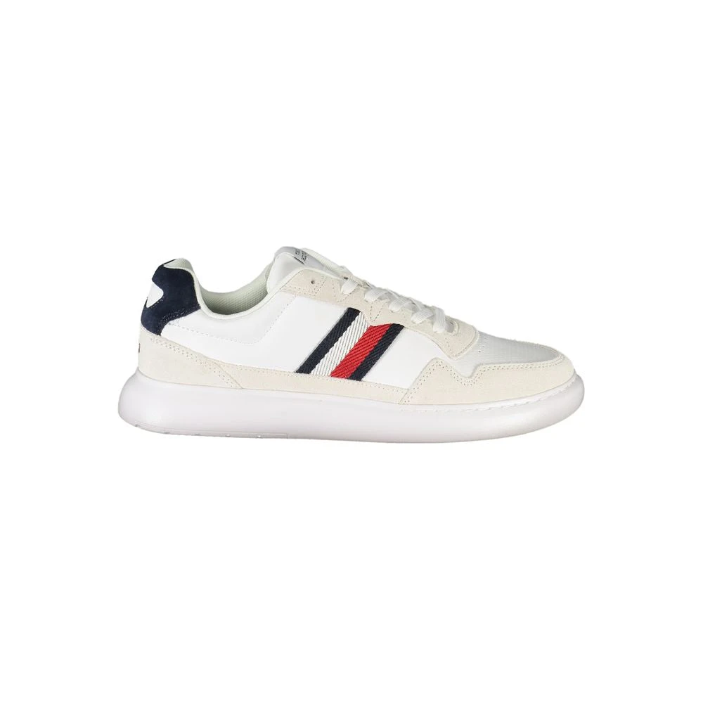 Tommy Hilfiger Men's White Sneakers,, Leather Sneaker Size 10 Uk