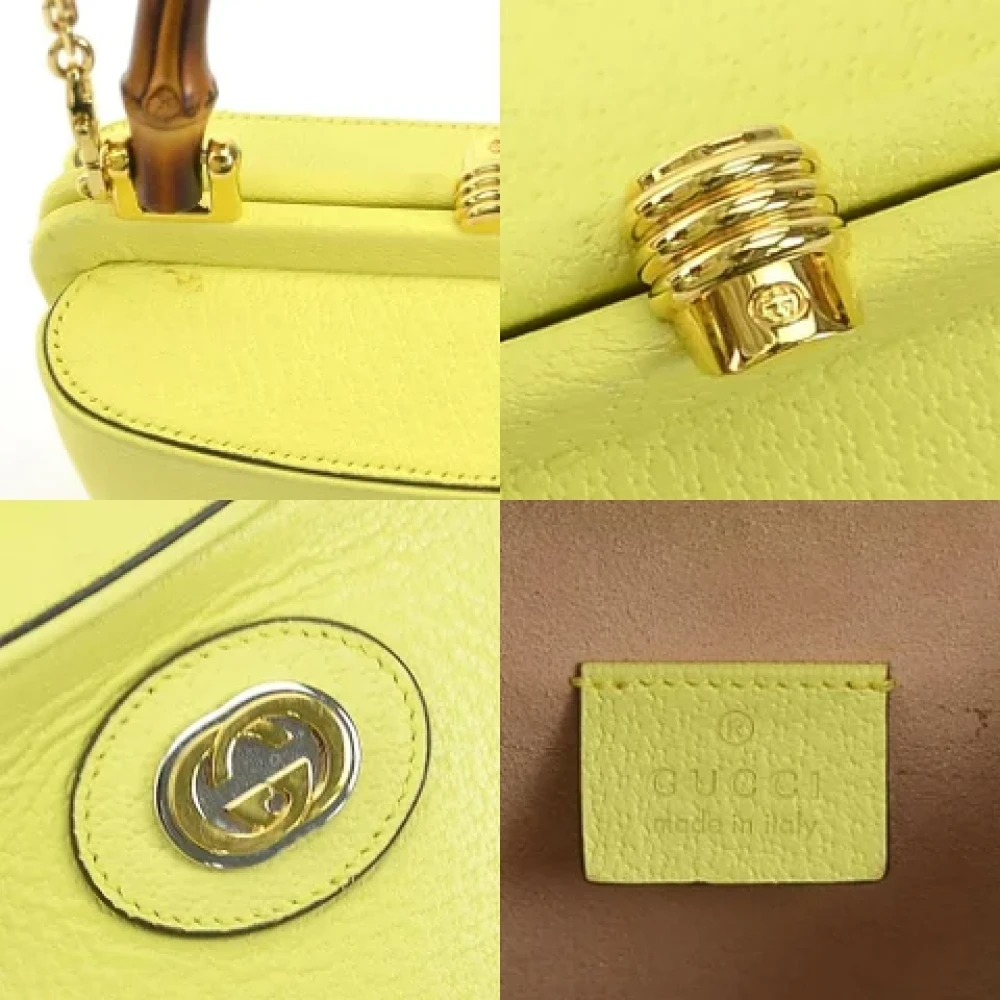 Gucci Vintage Pre-owned Leather gucci-bags Yellow Dames