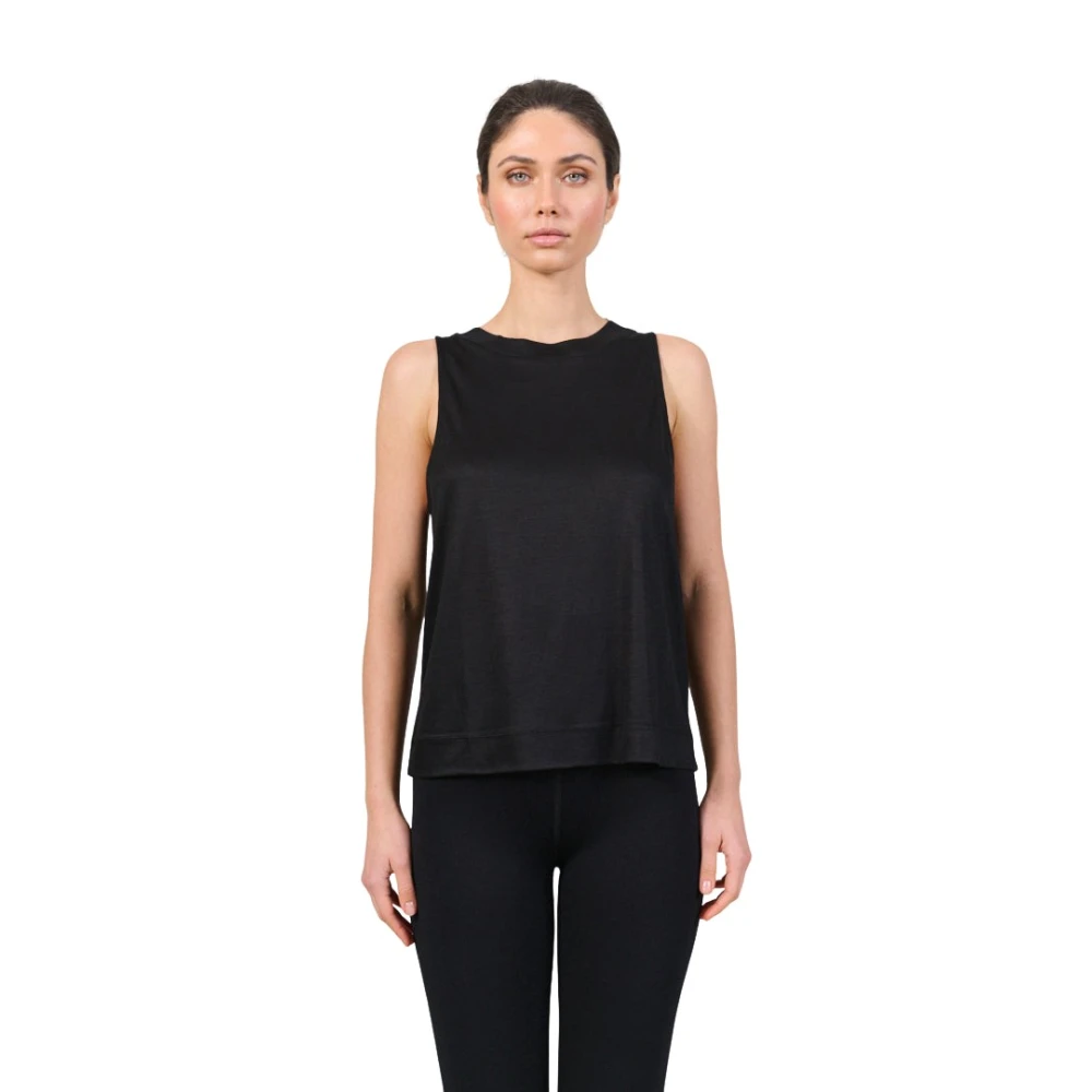 Lune Active Chic Wide Fit Tank Top Black Dames