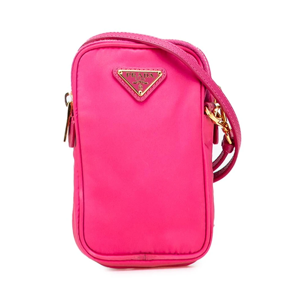 Prada Vintage Women's Pink Pre-Owned Nylon Mini Bag