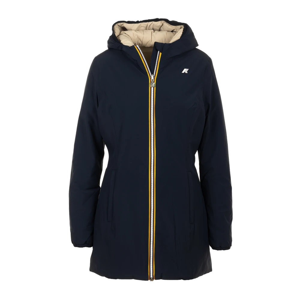 K-way Warm Dubbel Jassen Blue Dames