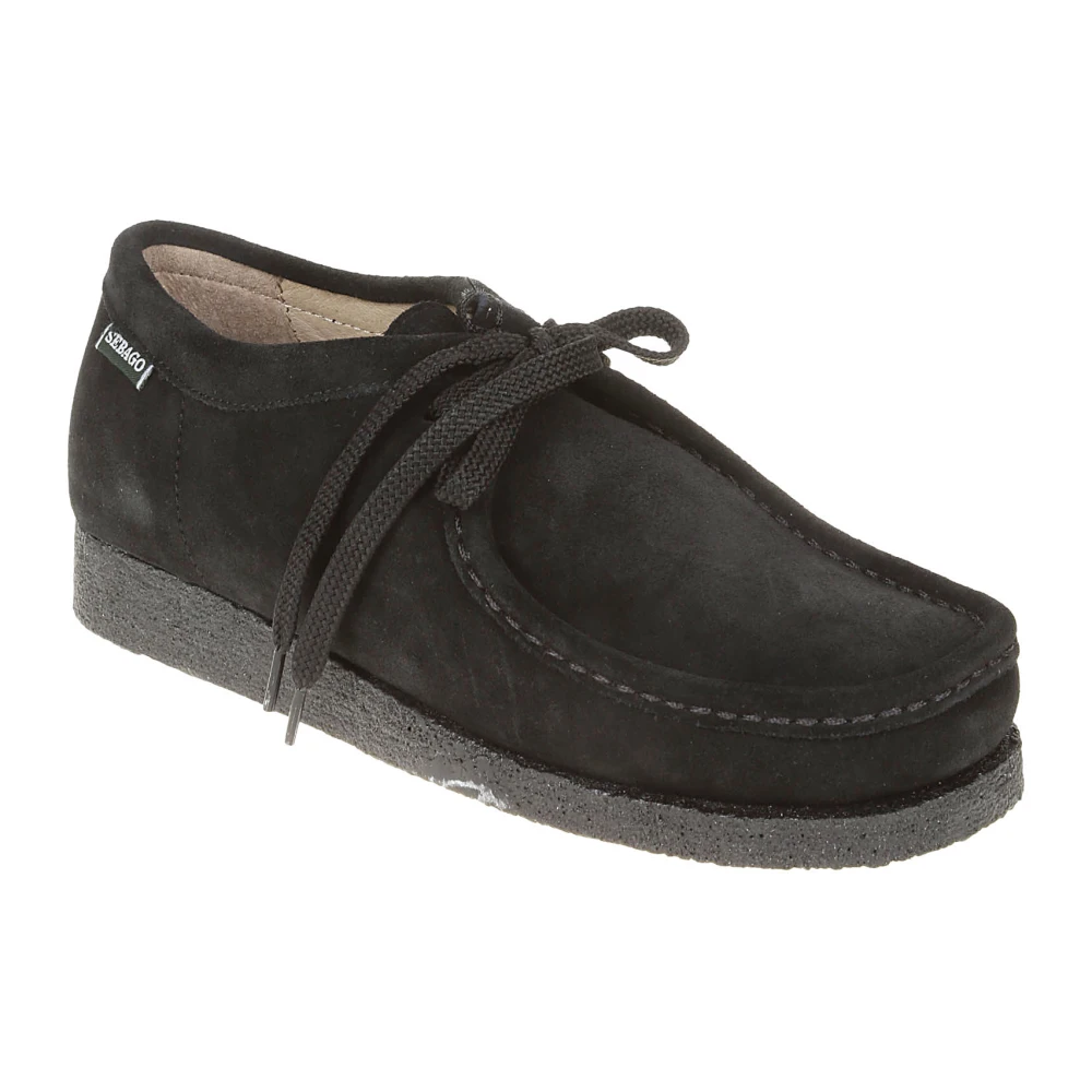 Sebago Zwarte platte schoenen Derby Cam Black Heren