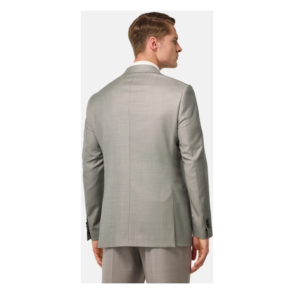 Boggi Milano Grisaille puur wollen pak Beige Heren