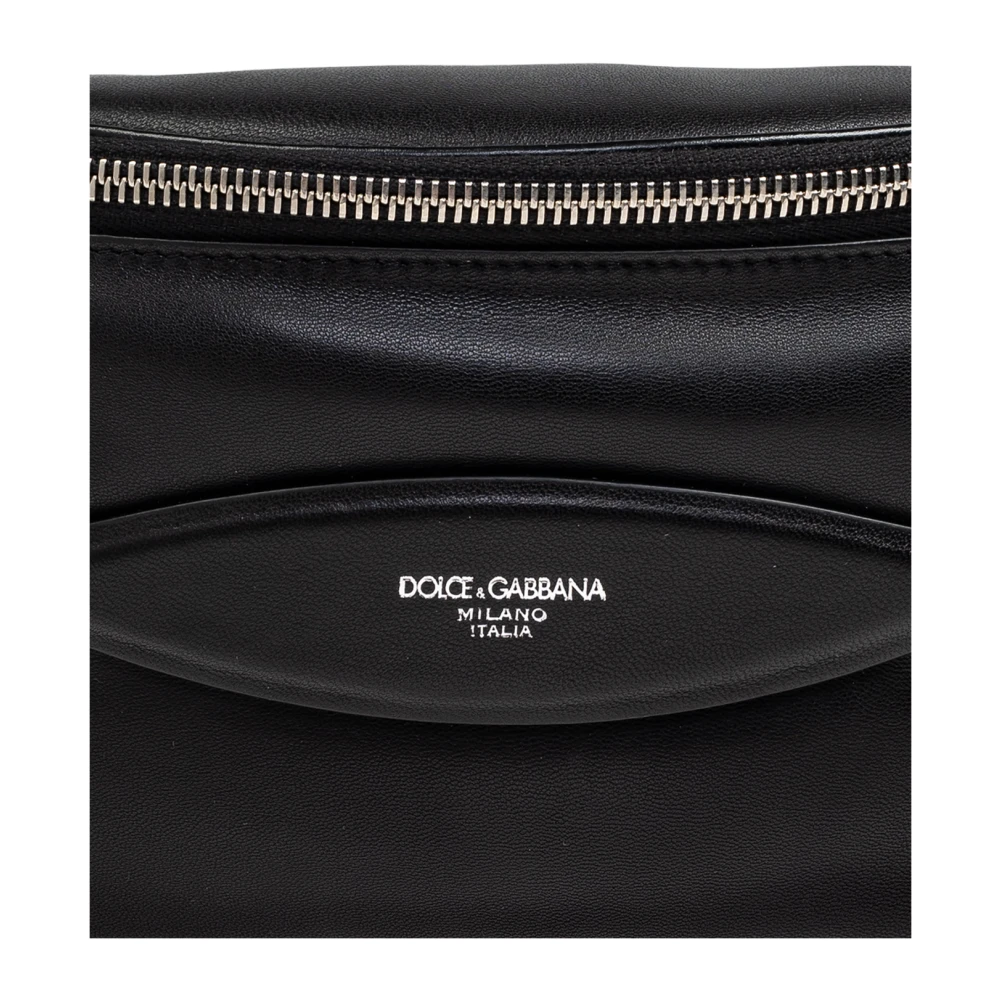 Dolce & Gabbana Leren heuptas Black Heren