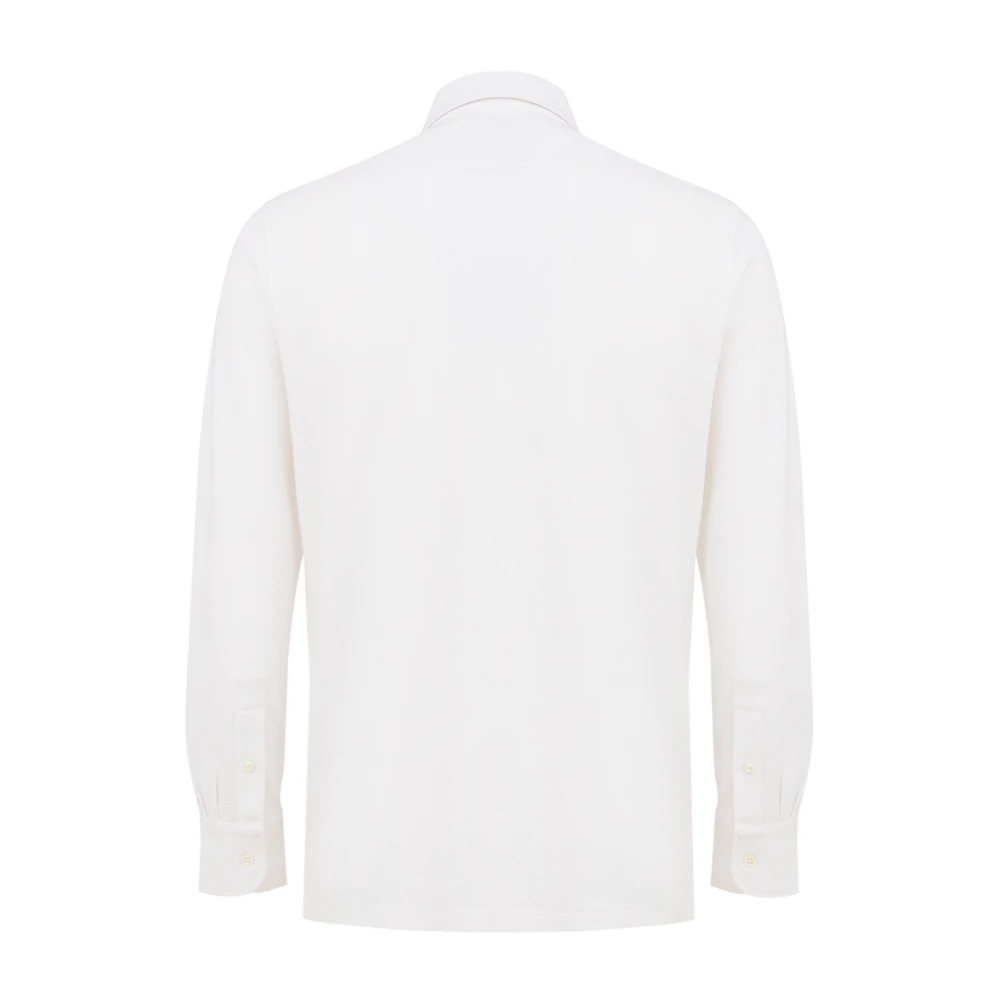 Corneliani Witte Katoenen Overhemd met Zak White Heren